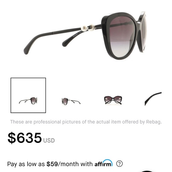 CHANEL Accessories - BEAUTIFUL Chanel Pearl Temple Sunglasses